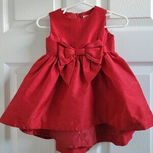 Hope & Henry Red Holiday Dress 3-6 months